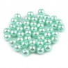Voskované perličky plast 6mm 50ks tyrkysová světlá