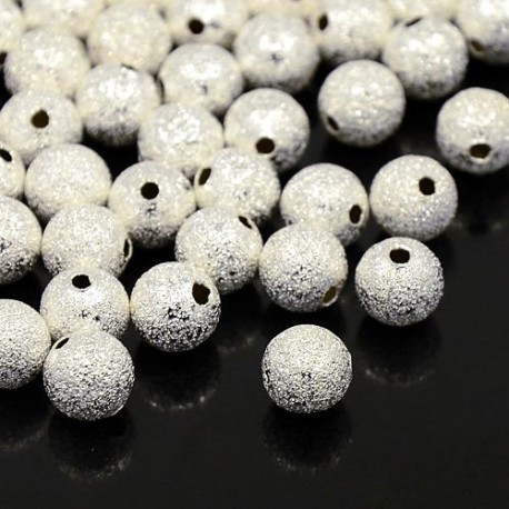 Korálky kovové STARDUST 8mm 12ks stříbrná