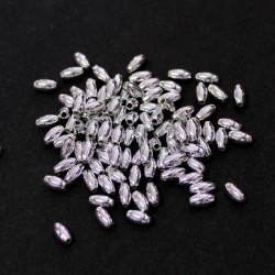 Korálky "rýže" plast 6x3 mm 100ks stříbrná