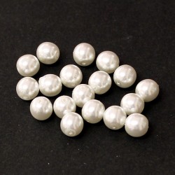 Voskované perle 8mm 18ks bílá