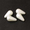Voskované perle slzy 23x13mm 4ks bílá