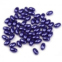 Voskované perličky plast 6x10mm 30ks modrá berlínská