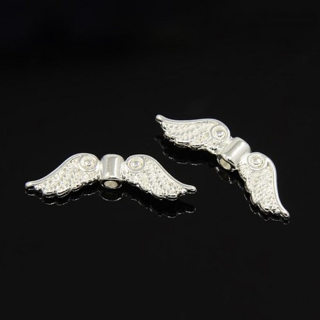 Andělská křídla 23x7mm 4ks stříbrná