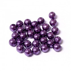 Voskované perle 6mm 30ks švestková