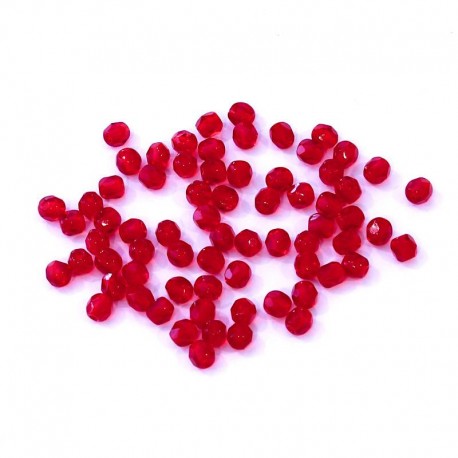 Ohňovky broušené 3mm 70ks červená