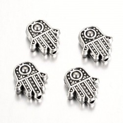 Korálky kov. Ruka Fátimy 12x10x4mm 10ks starostříbro