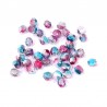 Ohňovky broušené 4mm 40ks průhledná, stříbro-tyrkysovo-fuchsiový pokov