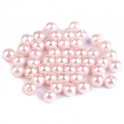 Voskované perličky plast 8mm 20ks růžová lasturová