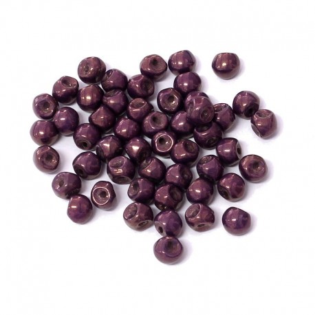 Korálky skl. houbičky 4x3mm 50ks fialová tmavá