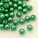 Voskované perličky plast 4mm 100ks zelená