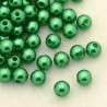 Voskované perličky plast 4mm 100ks zelená
