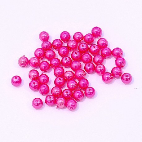 Voskované perle 4mm 50ks růžová tmavá