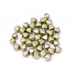 Voskované perle 5x6mm 40ks olivově zlatá