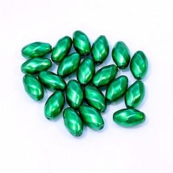 Voskované perle 12x7mm 20ks zelená