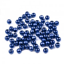 Voskované perličky plast 5mm 100ks modrá tmavá