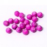 Korálky skleněné cákané 8mm 20ks fuchsiová
