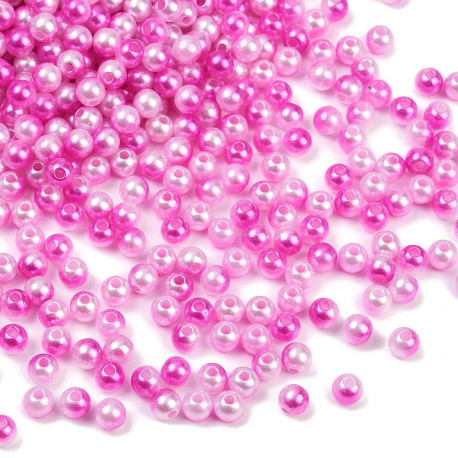 Voskované perličky plast 6mm 50ks růžová dvoubarevná