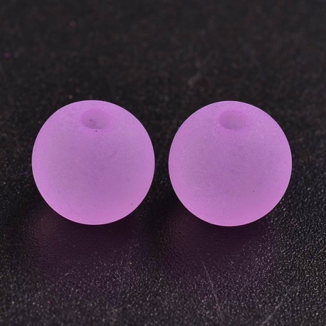 Korálky plastové 8mm 20ks světle fialová "zmrzlá"