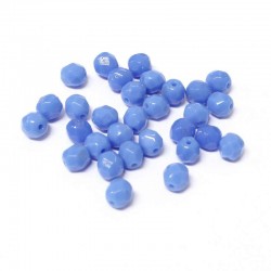 Ohňovky broušené 6mm 30ks modrá, neprůhledná