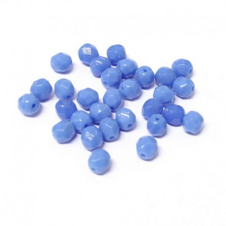 Ohňovky broušené 6mm 30ks modrá, neprůhledná