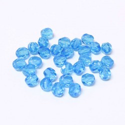 Ohňovky broušené 6mm 30ks modrá, průhledná