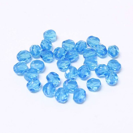 Ohňovky broušené 6mm 30ks modrá, průhledná