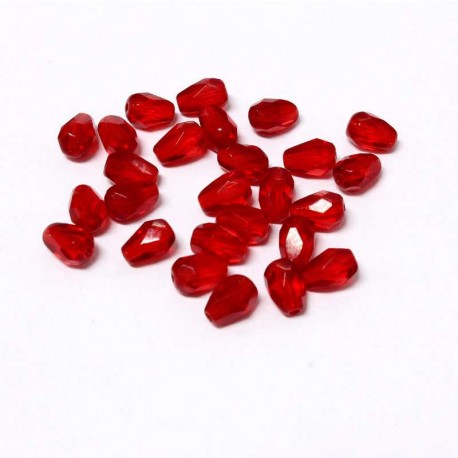 Ohňovky broušené 7x5mm 30ks červená