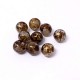 Korálky plast mramorované 10mm 15ks hnědá