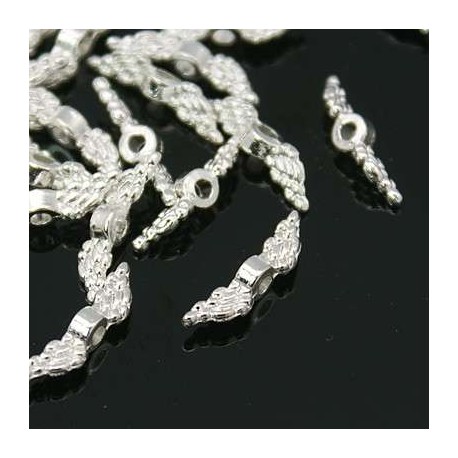 Andělská křídla 12x3mm 10ks stříbrná
