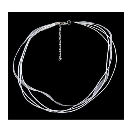 Šňůrka se stužkou 45cm bílá