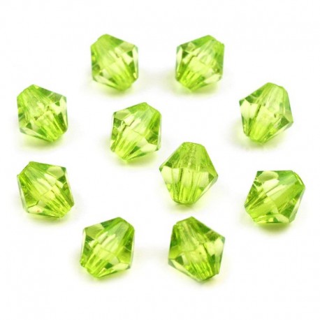 Korálky broušené plast 6mm 50ks zelená