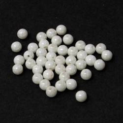 Korálky skleněné 4mm 100ks bílá perlová